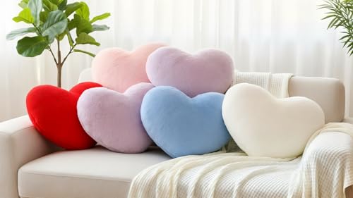 Sebil Heart Throw Pillow, Small 11.8" Soft Decorative Plush - Lavender