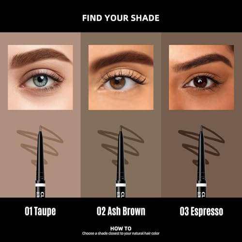 CLLFUU Waterproof Precision Micro Eyebrow Pencil Taupe 2 Pcs