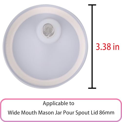Wide Mouth Mason Jar Pour Spout Lids - Silver, 2-Pack, BPA-Free Leak-Proof