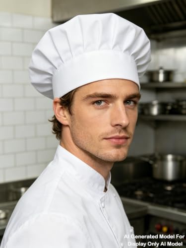 Adjustable Elastic Chef Hat for Men and Women, Kitchen Cooking Cap