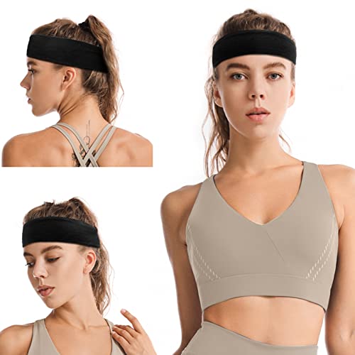 TERSE Women's Thick Stretchy Sweat Headbands Non-Slip Hair Accessories