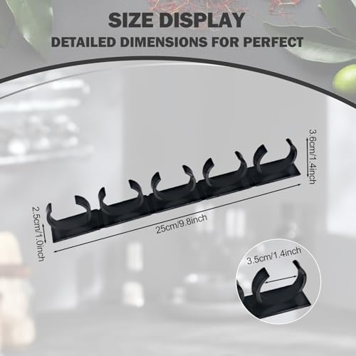 Heavy-Duty Spice Clips 3-Pack, Adhesive Organizer for 15 Jars - Black