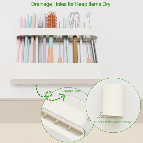 Silicone Straw Holder for Cabinet Door - Adjustable Kitchen Organizer