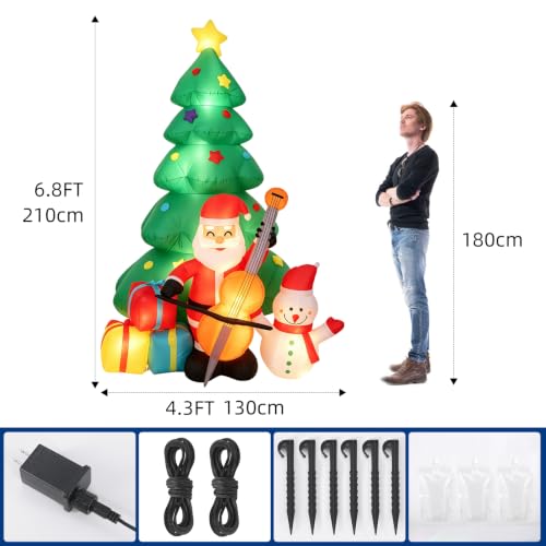 2M Christmas Inflatable Santa Claus & Tree Yard Decor Set