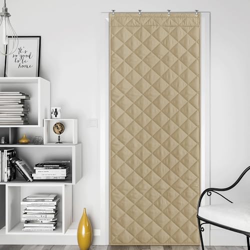 NICETOWN Taupe Thermal Insulated Door Curtain 82-Inch Long, Brown, 32"W x 82"L