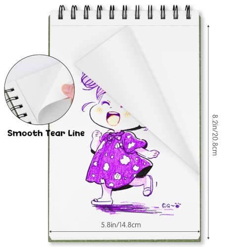 Mifuner 5.8x8.3 Inch Sketch Book - 60 Sheets Acid-Free Drawing Paper