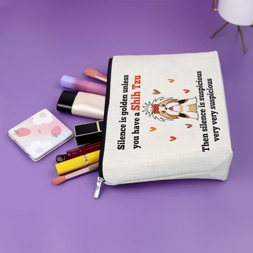 Shih Tzu Cosmetic Bag Dog Lover Makeup Travel Pouch