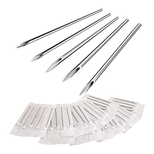 ATOMUS 50PCS Mixed Body Piercing Needles Stainless Steel Sterile