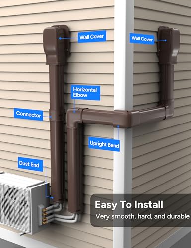 Toutgood 3'' Flat 90° Elbow Pipe Cover Kit for Mini Split Systems