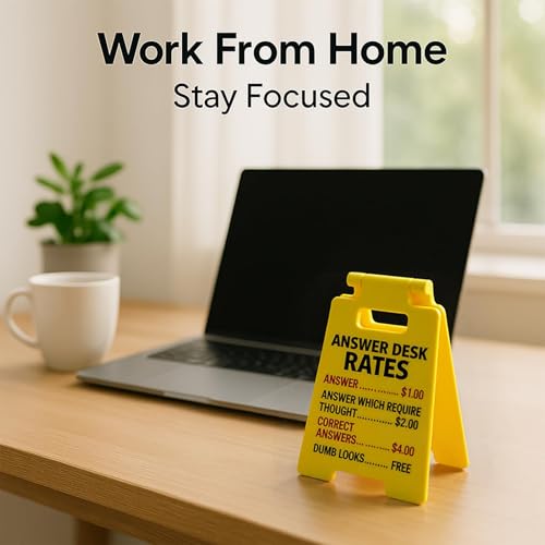 Funny Mini Desk Sign - 'ANSWER DESK RATES' for Office Humor