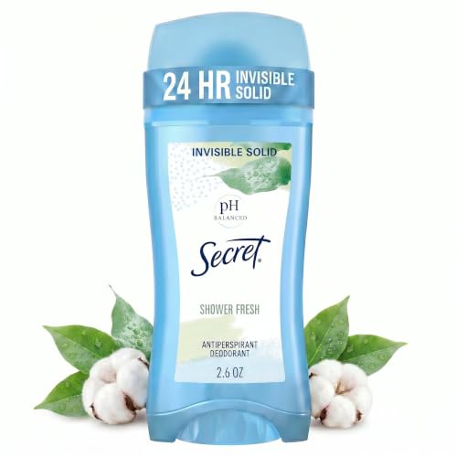 Secret Antiperspirant and Deodorant for Women, Invisible Solid, Shower Fresh, 2.6 oz