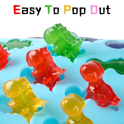Mini Silicone Candy Molds - 5 Pcs with Bear, Dinosaur, Fruit Shapes