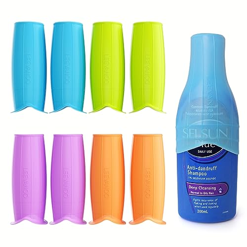 Leevanoo 8 Pcs Silicone Bottle Covers for Travel Leak-Proof Elastic Sleeves