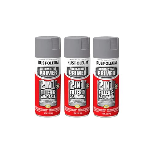 Rust-Oleum 2-in-1 Filler & Sandable Primer Spray - 12 oz, Gray, 2 Pack