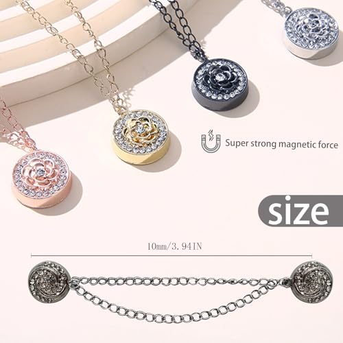 Black-Swirl Magnetic Clips Chain 2-Pack for Hijab & Pant Hem