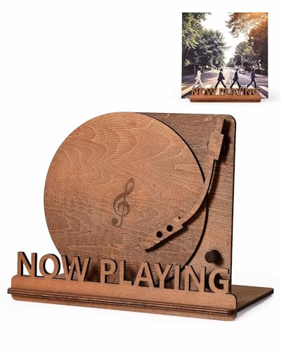 Now Playing Vinyl Record Stand - Tabletop Holder for LPs