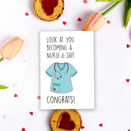 Funny Nurse Graduation Card - Congratulations Gift for New RN