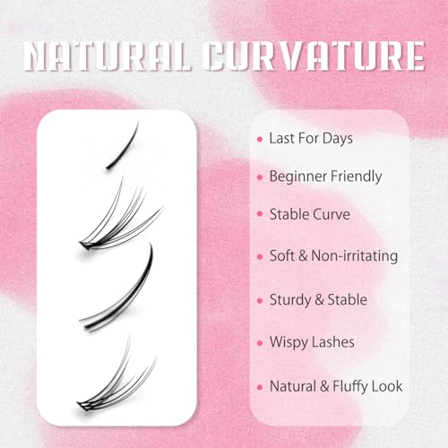 LASHGLSO 320 Pcs DIY Cluster Lashes Kit with Lower Wispy Lashes