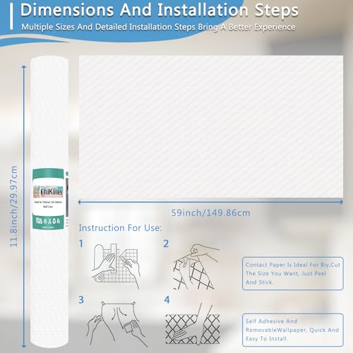 Self-Adhesive Shelf Liner - Clear 11.8" x 59" Waterproof Kitchen Mat