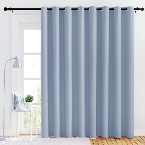 NICETOWN Vintage Blue Blackout Curtain Panel, 120" x 102"