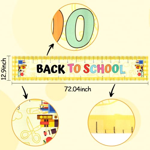 Back to School Ruler Table Runner (13x72 Inch) - Classroom Party Decor