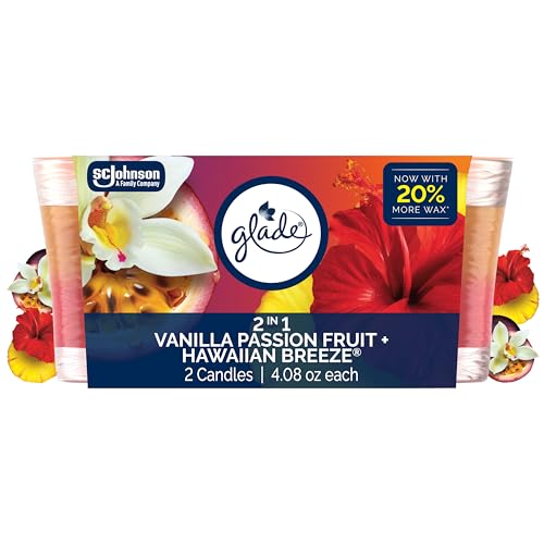 Glade 2-in-1 Scented Candle - Hawaiian Breeze & Vanilla Passion Fruit
