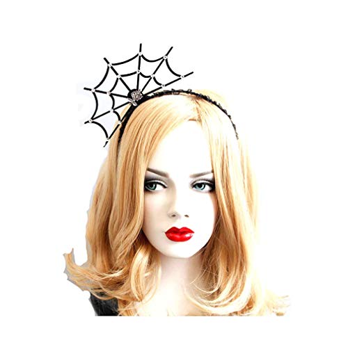 Cathercing Halloween Spider Web Rose Lace Headband Costume Hair Hoop