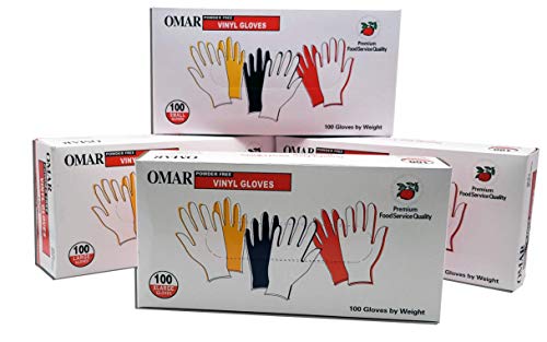 Omar Powder-Free Clear Vinyl Gloves - 100 Count Disposable