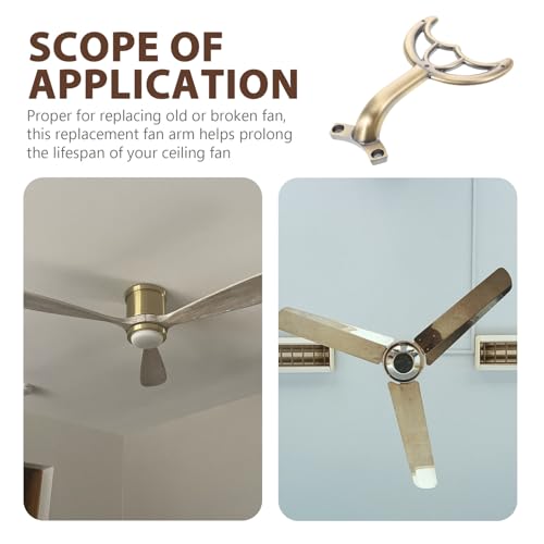 UKCOCO Ceiling Fan Blade Arm Replacement - Gold Zinc Alloy Fixes Wobbly Fans, Coffee Variation