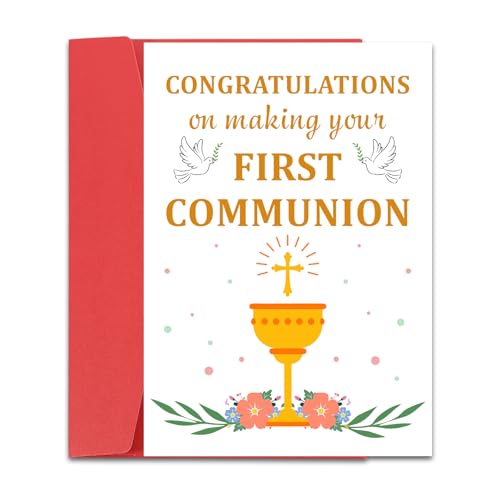 First Communion Card for Boys & Girls - Blessings & Good Wishes