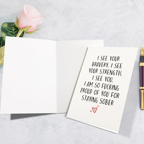 Funny Sober Anniversary Greeting Card - Sobriety Milestone Gift for Him and Her