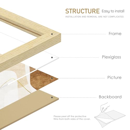 11x14 Natural Solid Wood Picture Frame for Wall Mounting - 1 Pack