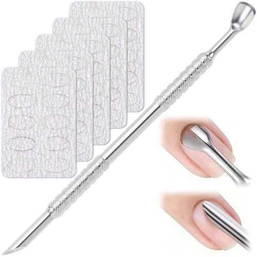 SmallCat Stainless Steel Cuticle Pusher with 180 Grit Nail Files