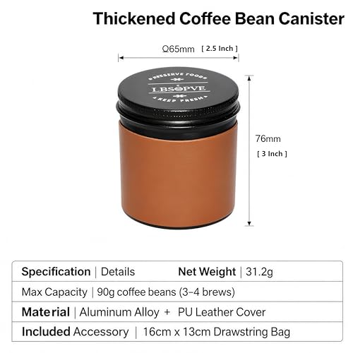 LBSOPVE Mini Portable Coffee Canister - Airtight Aluminium Jar for Travel (Variation 1)