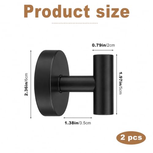 Suction Cup Hooks for Bathroom - No-Drill Towel Hooks, 2 Pack