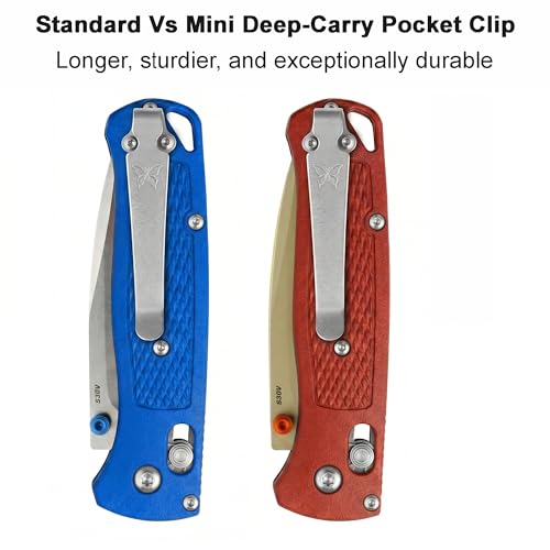 Deep Carry Pocket Clip for Benchmade 551, 2-Hole Stainless Steel - Silver