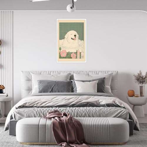 Great Pyrenees Dog Wall Art Japanese Minimalist Canvas Poster 8x12