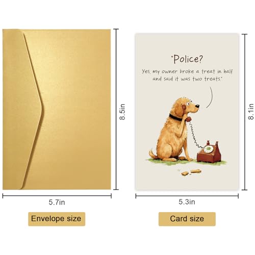 Funny Dog Birthday Card for Dog Lovers - 5.3x8 inches