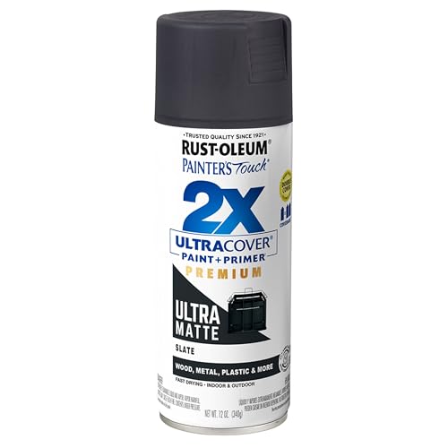 Rust-Oleum Painter's Touch Ultra Matte Slate Spray Paint - 12 sq ft Coverage, Fast Dry, Oil-Based for Wood, Metal, Plastic