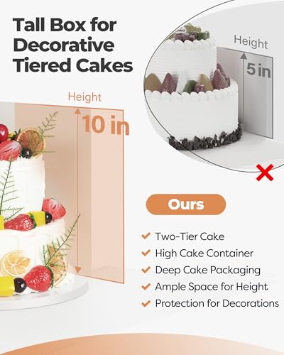 Kootek 10-Inch Cake Box with Window & Cake Board Set