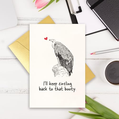 Funny Anniversary Card with Cheeky Pun - I'll Keep Circling Back to That Booty