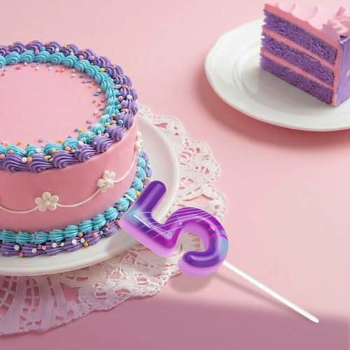Candsun Number 5 Purple K-Pop Themed Birthday Cake Candle