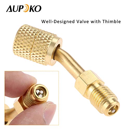 Aupoko R410A Mini Split Adapter - 5/16" SAE Female to 1/4" SAE Male (2 Pcs)
