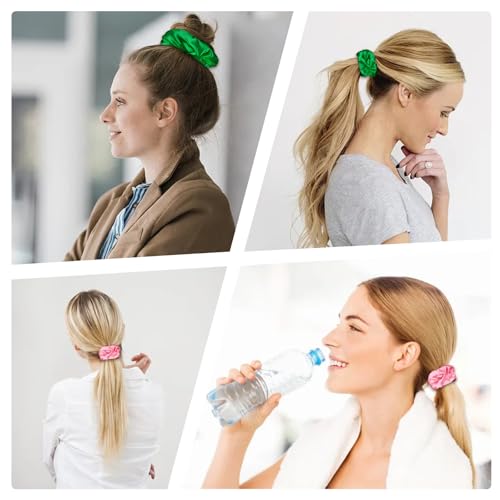 Silk Satin Hair Scrunchies 12-Pack Soft Hair Ties for Women