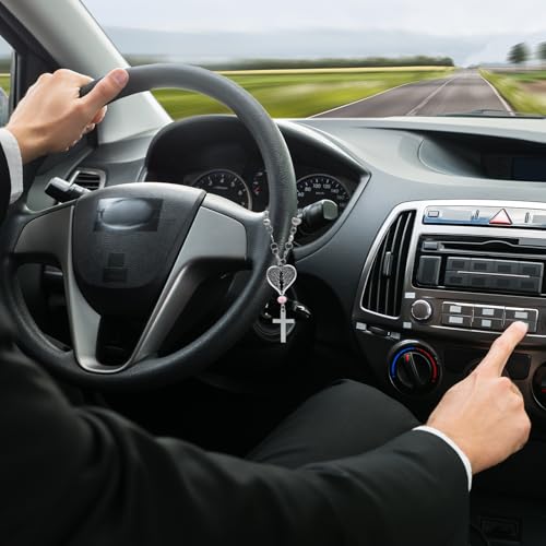 Cross Rear View Mirror Charm - Christian Car Hanging Ornament