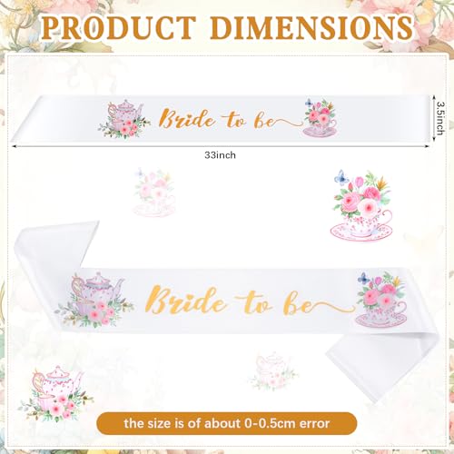 Tea Party Bride To Be Sash - Floral Satin Bachelorette Decor