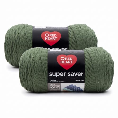 Red Heart Medium Thyme Super Saver Yarn 2 Pack - Acrylic Worsted Weight