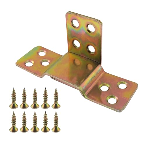 4-Piece Bed Frame Fixing Connectors - Heavy Duty Steel Rail Hinge Set