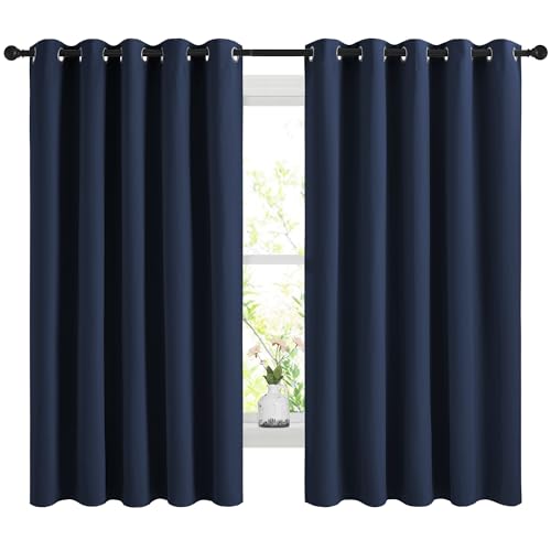 NICETOWN Navy Blackout Curtains 66"W x 60"L - 2 Panels