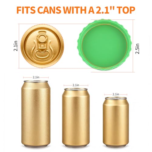 6-Pack Reusable Silicone Soda Can Lids - BPA-Free, Dustproof Can Covers
